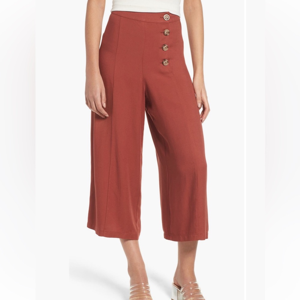 Keith button front culotte size L coral cedar Nordstrom